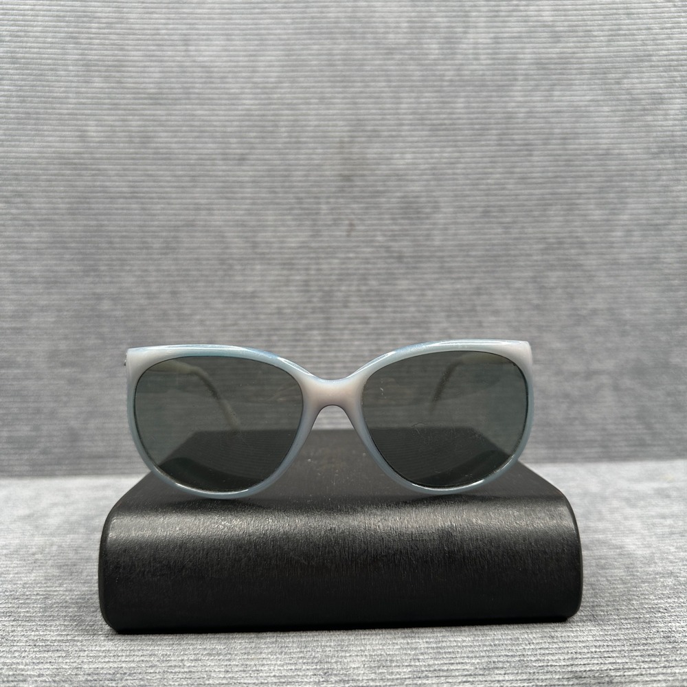 Vintage Blue White Marbled Cat Eye y2k Sunglasses Retro Acetate Frames Dark Lens